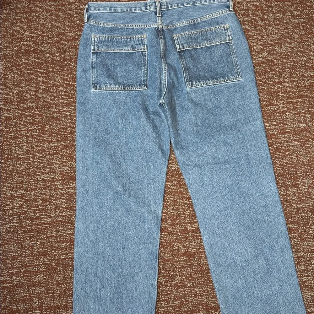 AGOLDE cooper cargo jeans medium wash wide leg baggy jeans size 31 (women’s 12) - Picture 15 of 15